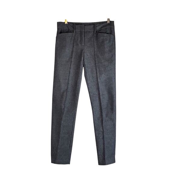 BCBGMaxAzria Slim Pants SZ 2 Grayish Blue Cotton Wool Blend Stretch Corpcore - Picture 1 of 11